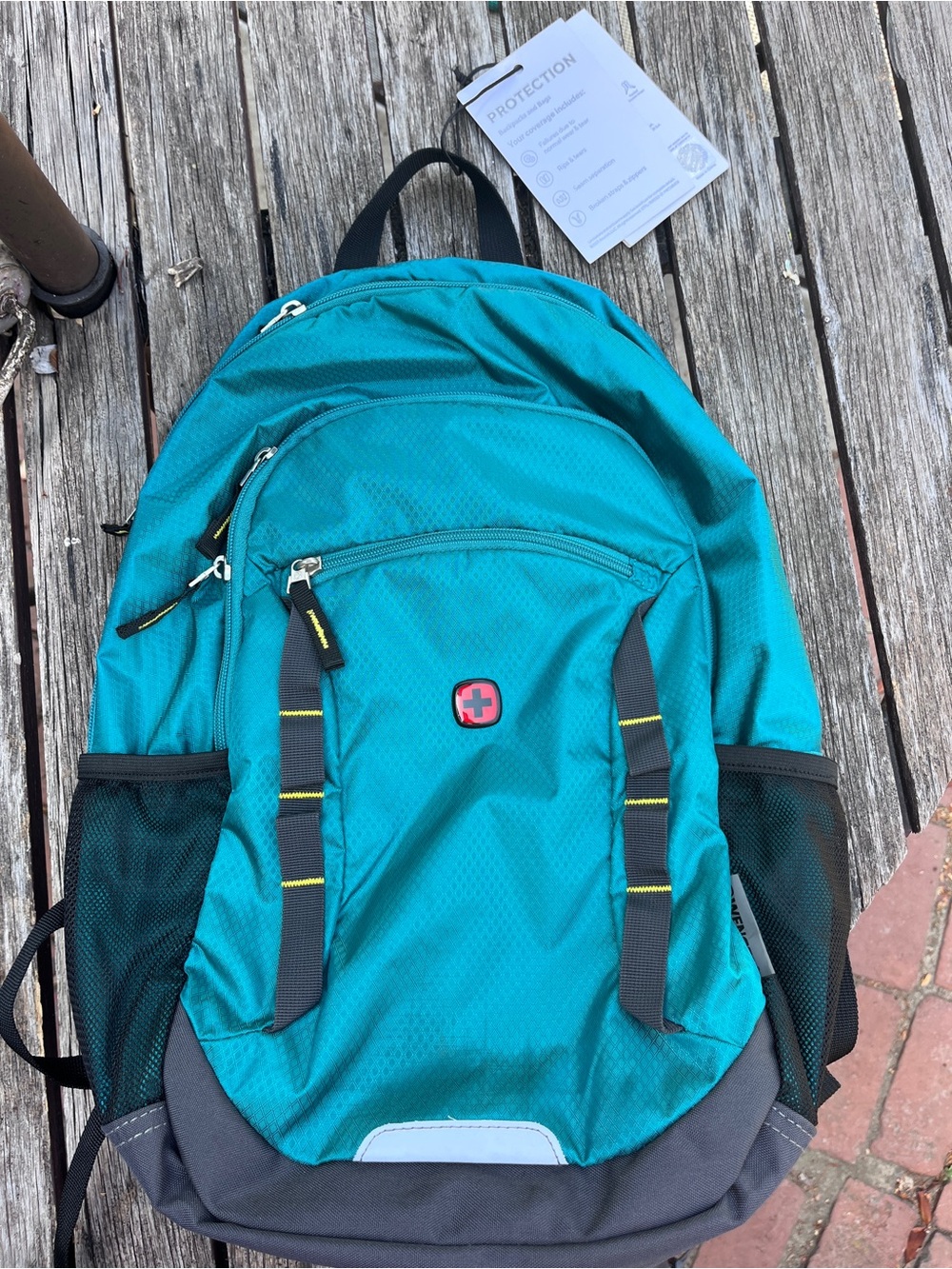 New Swiss Wenger Vista Teal Backpack NWT  19L 18” x  12.25” x 6” 3 yr warranty